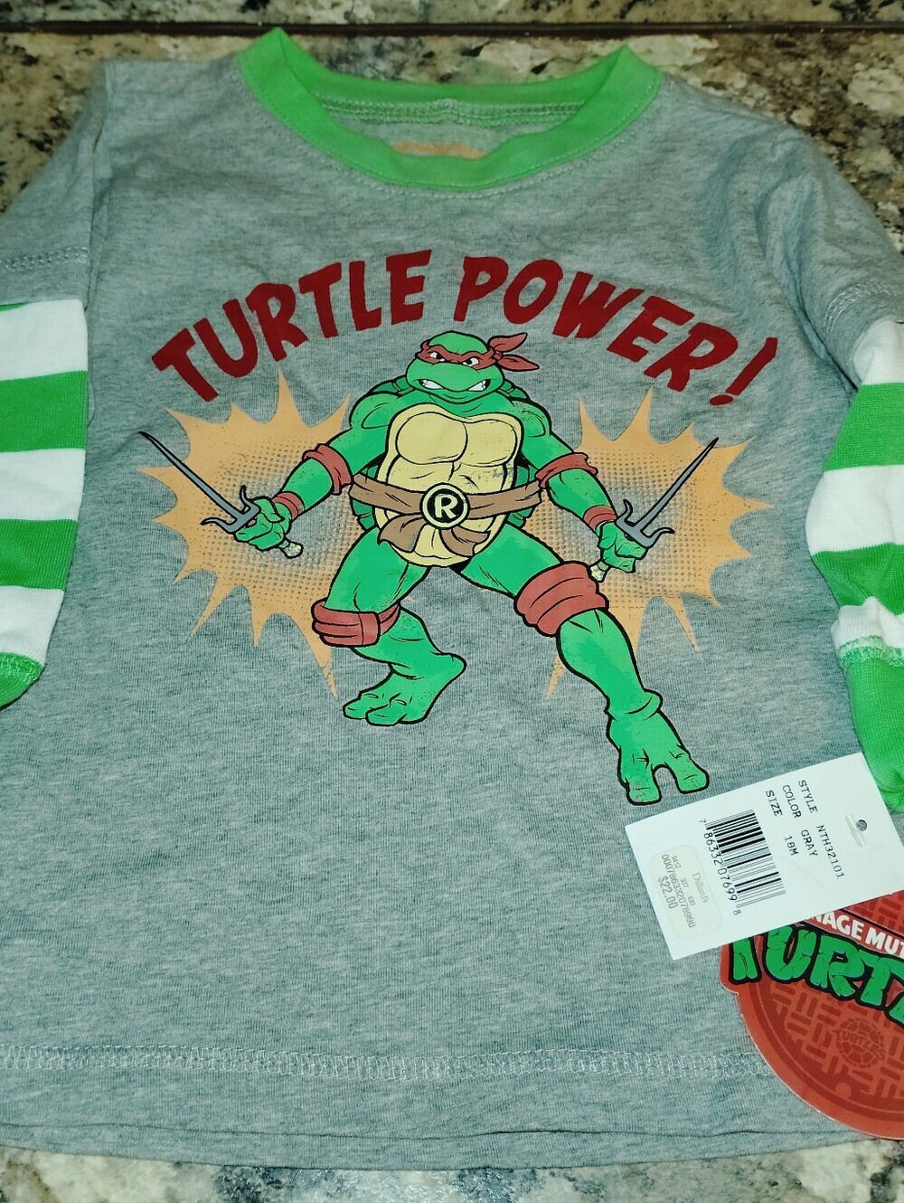 🐢 NWT 18 Months Nickelodeon TMNT Rafael Long Sleeve Graphic Tee - Picture 2 of 6